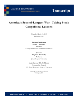 America`s Second-Longest War: Taking Stock Geopolitical Lessons