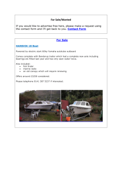 For Sale/Wanted If you would like to advertise free here, please