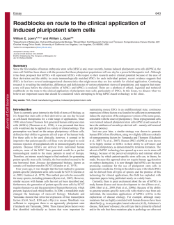 Roadblocks en route to the clinical application of induced pluripotent