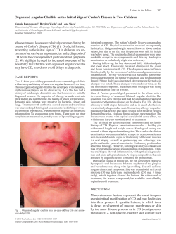 Organised Angular Cheilitis as the Initial Sign of Crohn`s Disease in