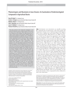 Phytoestrogens and Mycotoxins in Iowa Streams: An Examination of