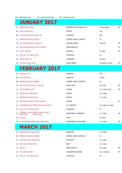 2017 Events Calendar - Mounts Bay Harriers