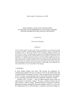 Ilse Wischer: What makes a syntactic change stop?