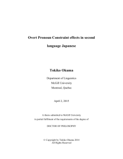 Overt Pronouon Constraint effects in second