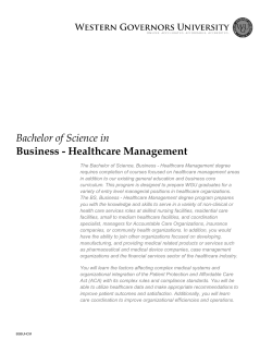 Bachelor of Science in Business - Healthcare