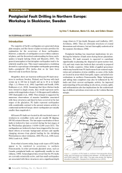 Postglacial Fault Drilling in Northern Europe: Workshop in