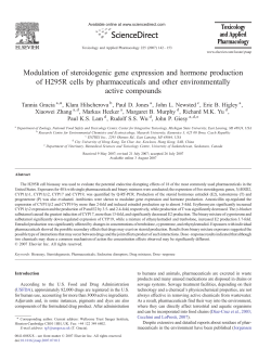 Modulation of steroidogenic gene expression and hormone