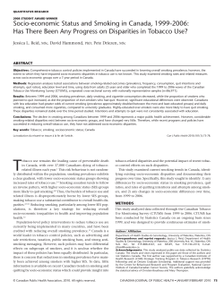 Socio-economic Status and Smoking in Canada