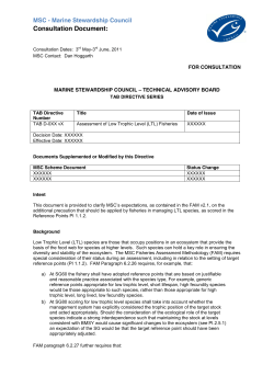marine stewardship council &ndash; technical advisory board