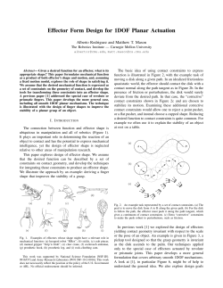 Effector Form Design for 1DOF Planar Actuation