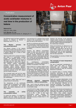 Concentration measurement of acetic acid/water - Anton