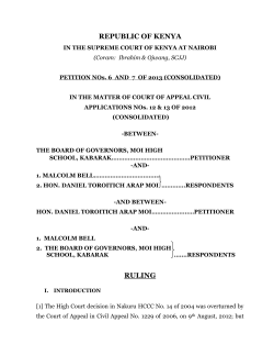 RULING - The Judiciary