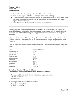 Chemistry 100 G Homework 1