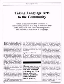 Taking Language Arts to the Community