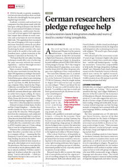 German researchers pledge refugee help