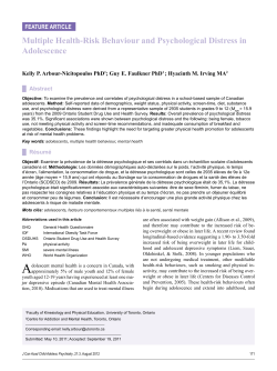 Multiple Health-Risk Behaviour and Psychological Distress in
