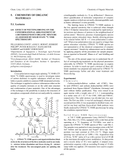 5. Chemistry of organiC materials 5.1. lectures