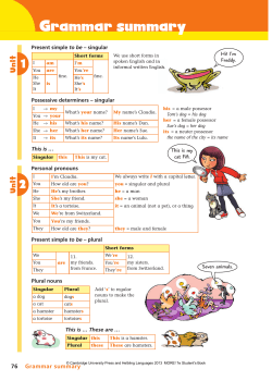 Grammar summary