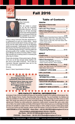 Fall 2016 - Birmingham Community Education