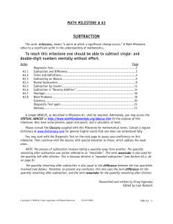 math milestone #a3: subtraction