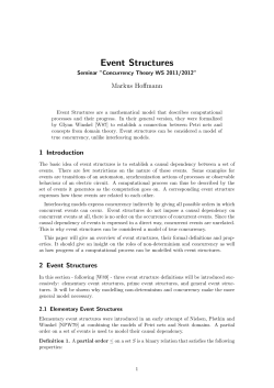 Event Structures - Dependable Systems and Software