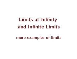 Limits at Infinity and Infinite Limits
