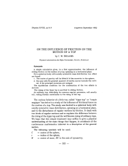 ON THE INFLUENCE OF FRICTION ON THE MOTION OF A TOP