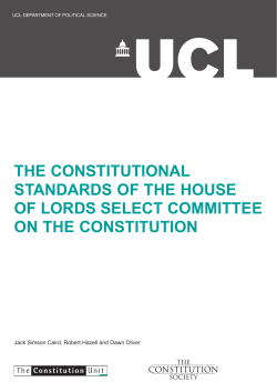 the constitutional standards of the house of lords select