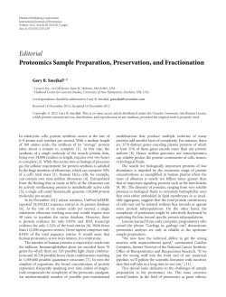 Editorial Proteomics Sample Preparation, Preservation