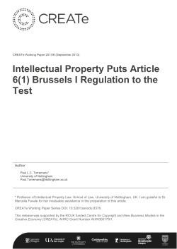 Intellectual Property Puts Article 6(1) Brussels I Regulation