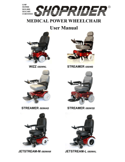 Shoprider Wizz, Streamer, Jetstream Owner`s Manual