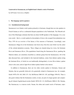 Loanwords in Saramaccan - Acsu Buffalo