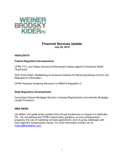 Financial Services Update
