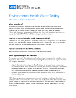 Environmental Health Water Testing: Frequently Asked Questions