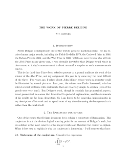 The Work of Pierre Deligne