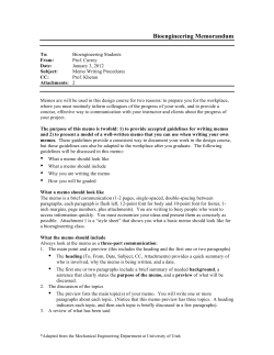 Memorandum Guidelines