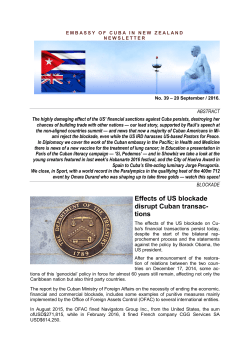 Effects of US blockade disrupt Cuban transac