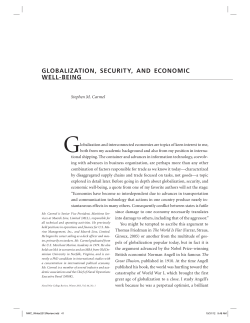 Globalization, Security, and Economic Well-Being
