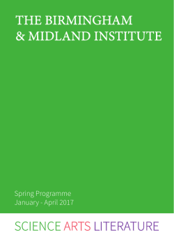 Events Programme - Birmingham and Midland Institute