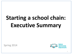 Developing a school chain - exec summary