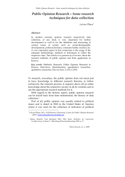 Public Opinion Research &ndash; Some research techniques for data