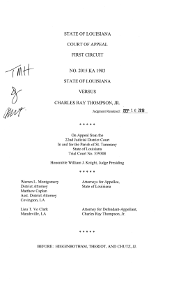 state of louisiana court of appeal first circuit no. 2015 ka 1983 state