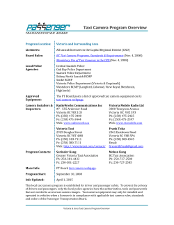 CRD Taxi Camera Overview - Passenger Transportation Board