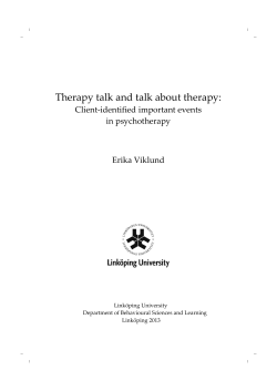 Therapy talk and talk about therapy: Client-identified