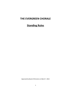 THE EVERGREEN CHORALE Standing Rules