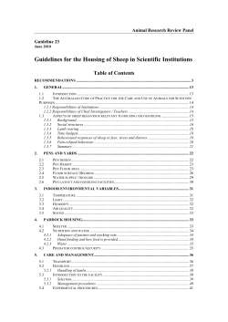 Guidelines for the Housing of Sheep in Scientific Institutions