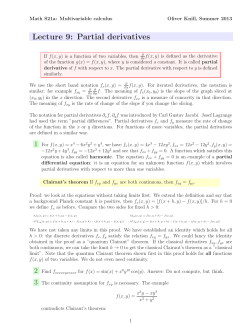 Lecture 9: Partial derivatives