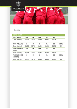SIZING CHART TOPS (KIDS) XSB SB MB LB XLB