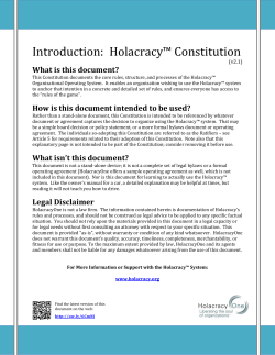 Introduction: Holacracy&trade; Constitution