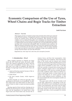 Economic Comparison of the Use of Tyres, Wheel Chains and Bogie